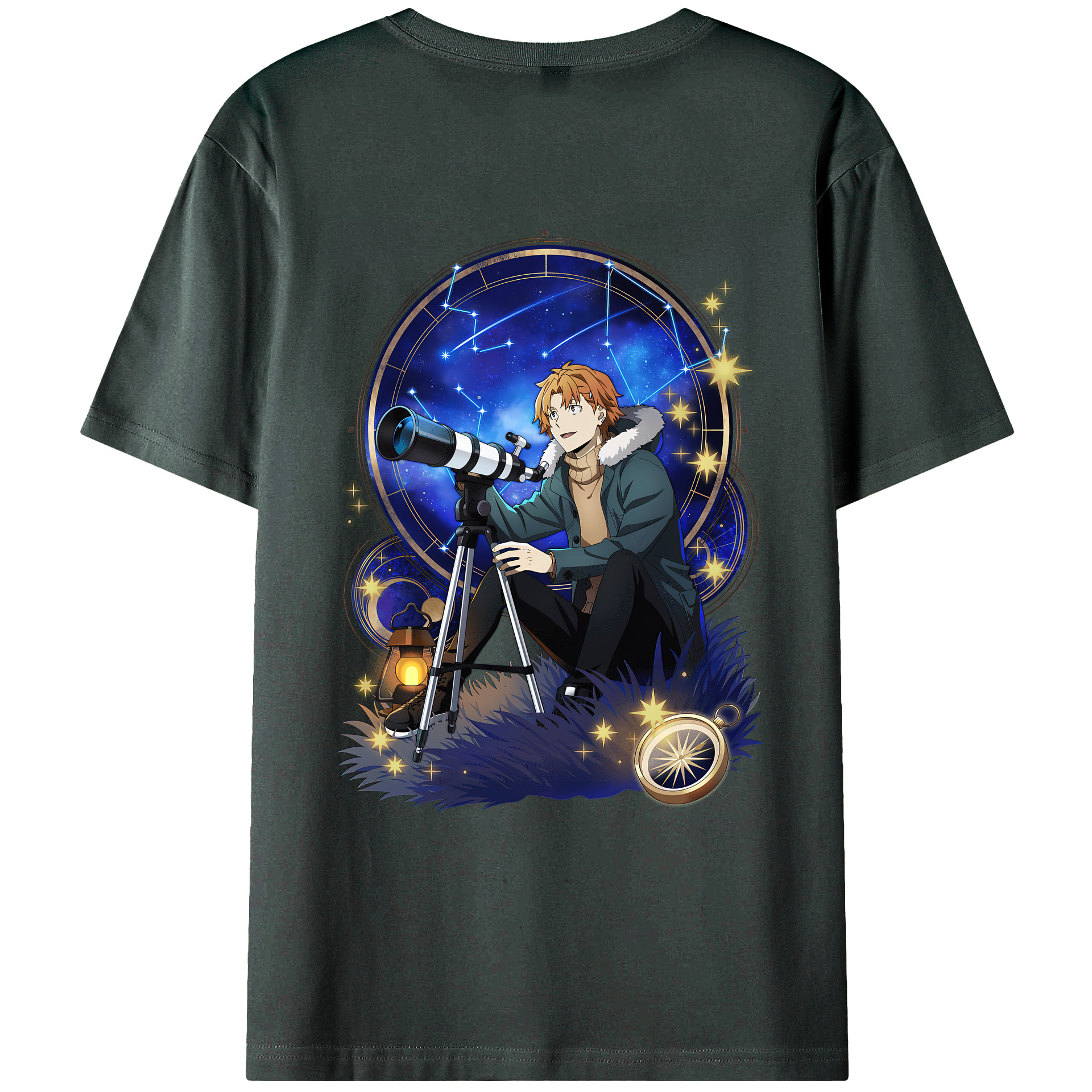 （画像用） 文豪ストレイドッグス Bungo Stray Dogs 綿100％ メンズ半袖Tシャツ（バックプリント） 通気性